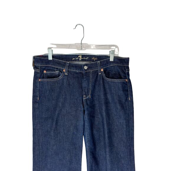 7 For All Mankind Dark Blue Flare Jeans - Picture 3 of 10